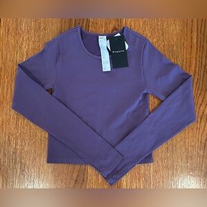 NWT Fabletics Sleek Seamless Long-Sleeve Top Nightshade Purple - Size XS